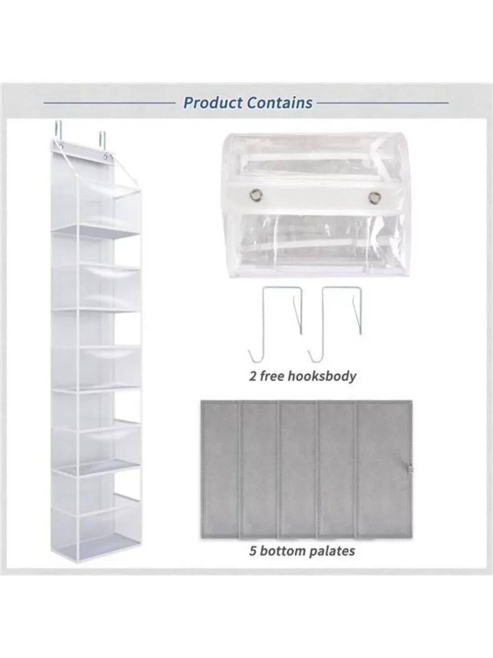 Fixwal Over The Door Organizer 5 Shelf Clear Hanging Storage for Closet Room